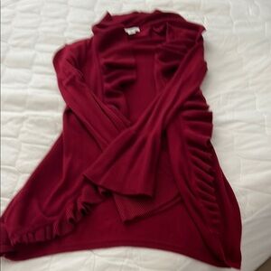 White House Black Market Deep Red Cardigan